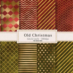 Old Christmas, Christmas digital paper, christmas patterns, christmas download