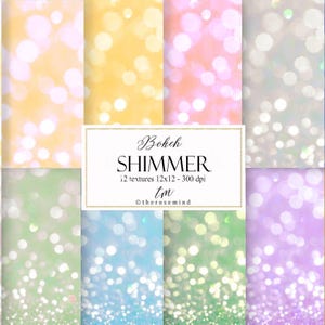 Shimmer digital paper, bokeh, fast download, commercial use