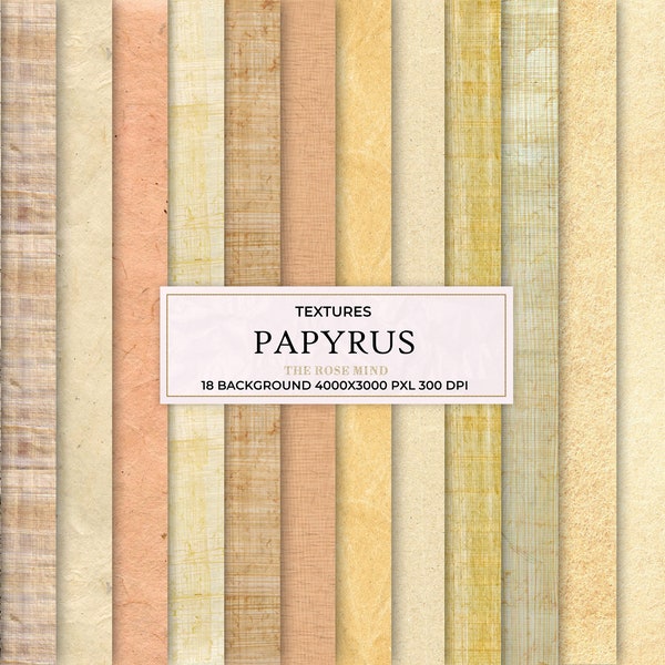 Papyrus Textures Digital Paper, Egyptian papyrus printable background, ancient papers scroll texture, Egypt digital scrapbook paper download