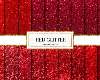 Red glitter digital paper