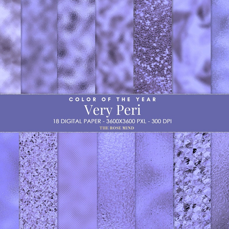 Color of the Year 2022 Very Peri, Very Peri digital paper, Very Peri foil, Very Peri metallic, Very Peri wall paper immagine 1