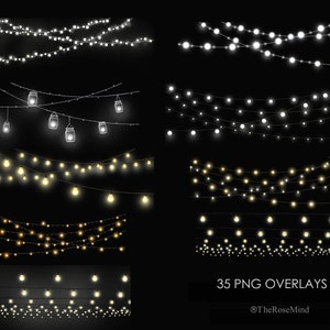 String Lights Overlay, photographic overlays, overlay string lights, overlay christmas, overlay photoshop, overlay lights image 4
