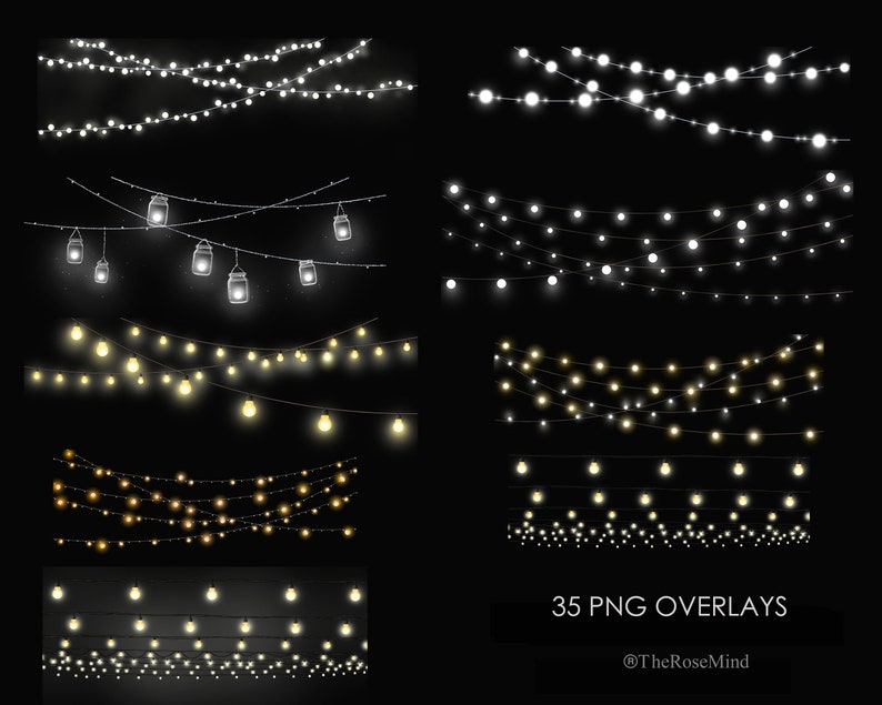 String Lights Overlay, photographic overlays, overlay string lights, overlay christmas, overlay photoshop, overlay lights image 4