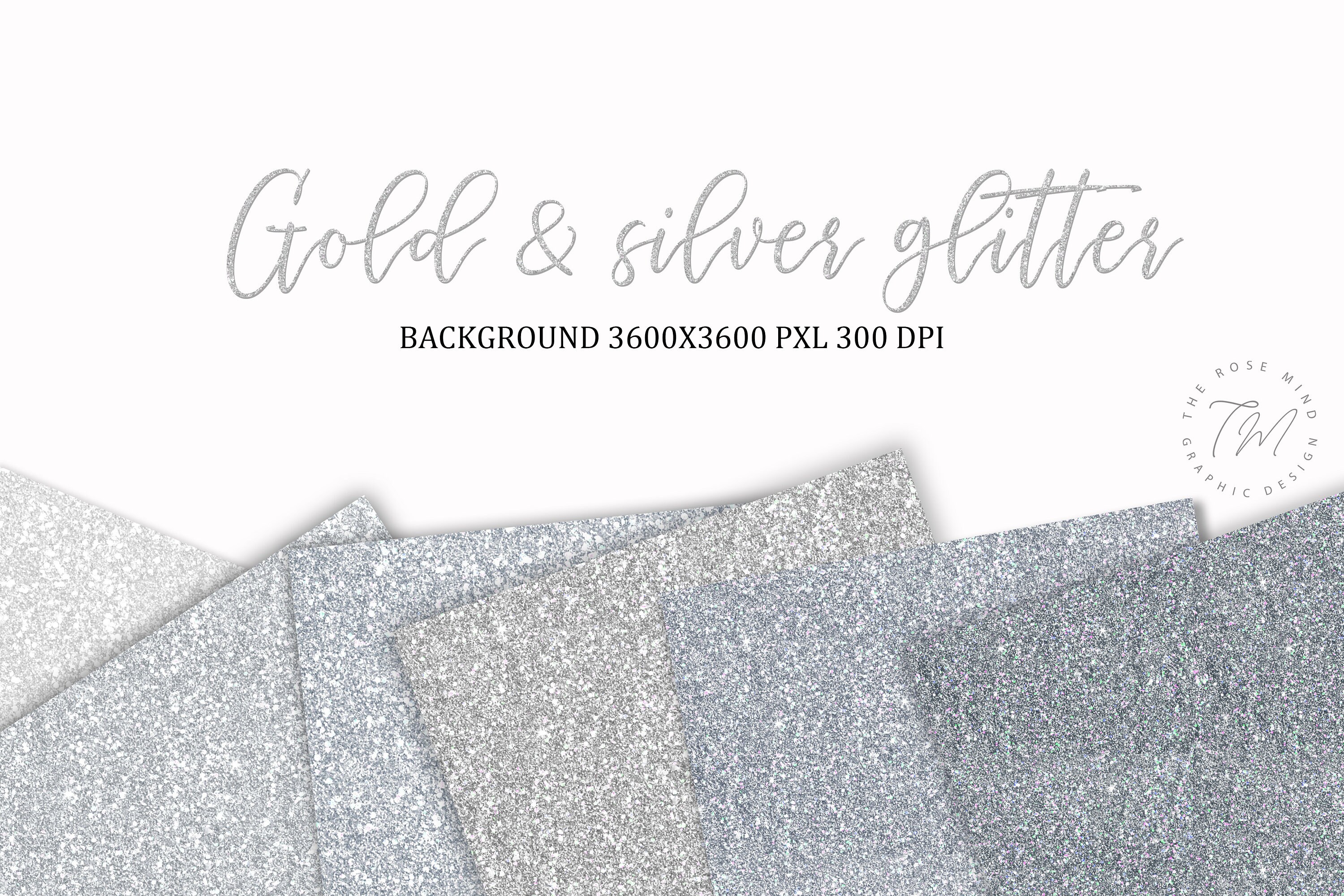 Gold & Silver Glitter Digital Paper, Gold Glitter, Silver Glitter ...