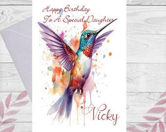 Personalised Birthday Card, Wife, Daughter, Granddaughter, Daughter-in-Law, Sister, Niece. Any age