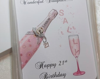 Personalised Birthday Card, Money Wallet. Wife, Daughter, Granddaughter, Daughter-in-Law, Sister, Niece. Any age