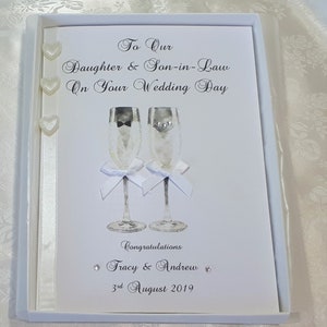 Personalised Wedding Card and Wallet, Daughter and Son-in-Law, Son & Daughter-in-Law