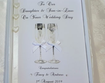 Personalised Wedding Card and Wallet, Daughter and Son-in-Law, Son & Daughter-in-Law