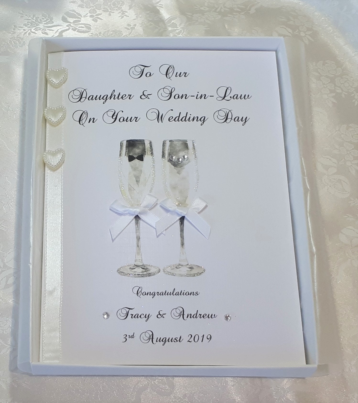 To A Special Son & Daughter-in-Law On Your Wedding Day Card Teddies With Cake. 