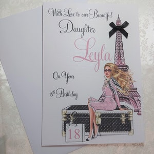 Personalised Birthday Card, Daughter, Granddaughter, Daughter-in-Law, Sister, Niece. Any age
