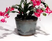 Handmade ceramic planter Cyan