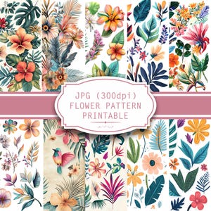Flowers Digital Paper, Flowers Seamless Pattern, Floral Prints, Flowers Background, Spring Digital Paper, Floral Digital Paper, Scrapbook
