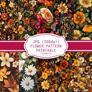 Flowers Digital Paper, Flowers Seamless Pattern, Floral Prints, Flowers Background, Spring Digital Paper, Floral Digital Paper, Scrapbook