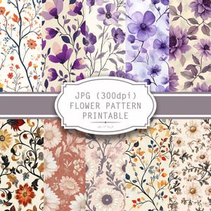 Flowers Digital Paper, Flowers Seamless Pattern, Floral Prints, Flowers Background, Spring Digital Paper, Floral Digital Paper, Scrapbook