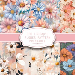 Flowers Digital Paper, Flowers Seamless Pattern, Floral Prints, Flowers Background, Spring Digital Paper, Floral Digital Paper, Scrapbook