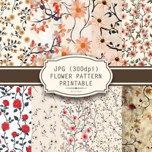 Flowers Digital Paper, Flowers Seamless Pattern, Floral Prints, Flowers Background, Spring Digital Paper, Floral Digital Paper, Scrapbook