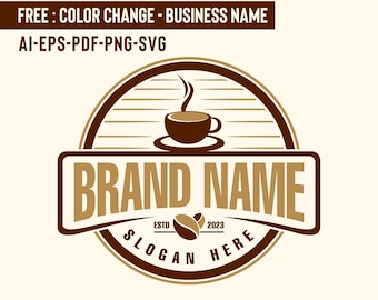 Coffee Shop Logo Vorlage, anpassbares Branding, digitaler Download