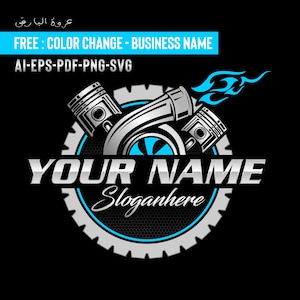 Turbo logo template - Diesel Engine logo - Turbo Engine service - Diesel repair logo - Automotive logo - Car logo - Piston logo Svg