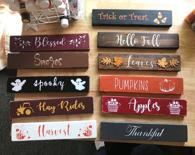Small Wood Fall Signs Etsy