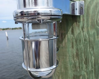 Nautical Turtle Friendly Passageway Marine Dock Light Chrome over Brass