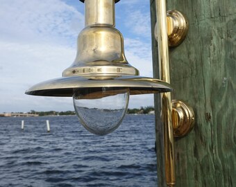Brass Nautical Fisherman's Dual Wall Mount Dock Light, Nautical Front Door Light