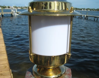 Brass European Nautical Piling Marine Nautical Light, Dock Light