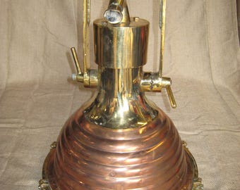 Original Copper Bronze Fluted Cargo Fox Light – Authentic Nautical Marine Fixture