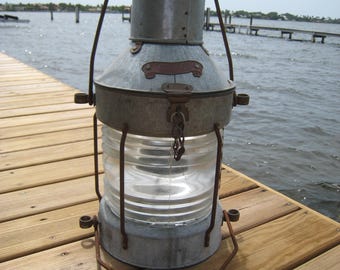 Galvanized XL Ship's Anchor light Nautical Restaurant Decor lantern