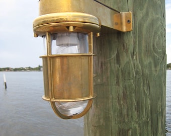 Nautical Turtle Friendly Passageway Marine Dock Light Sconce with glass lens