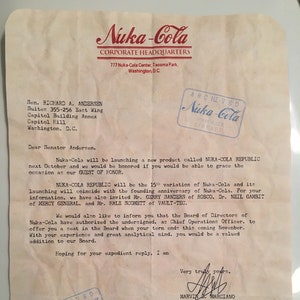 Fallout Nuka Cola Scavenged Corporate Letter