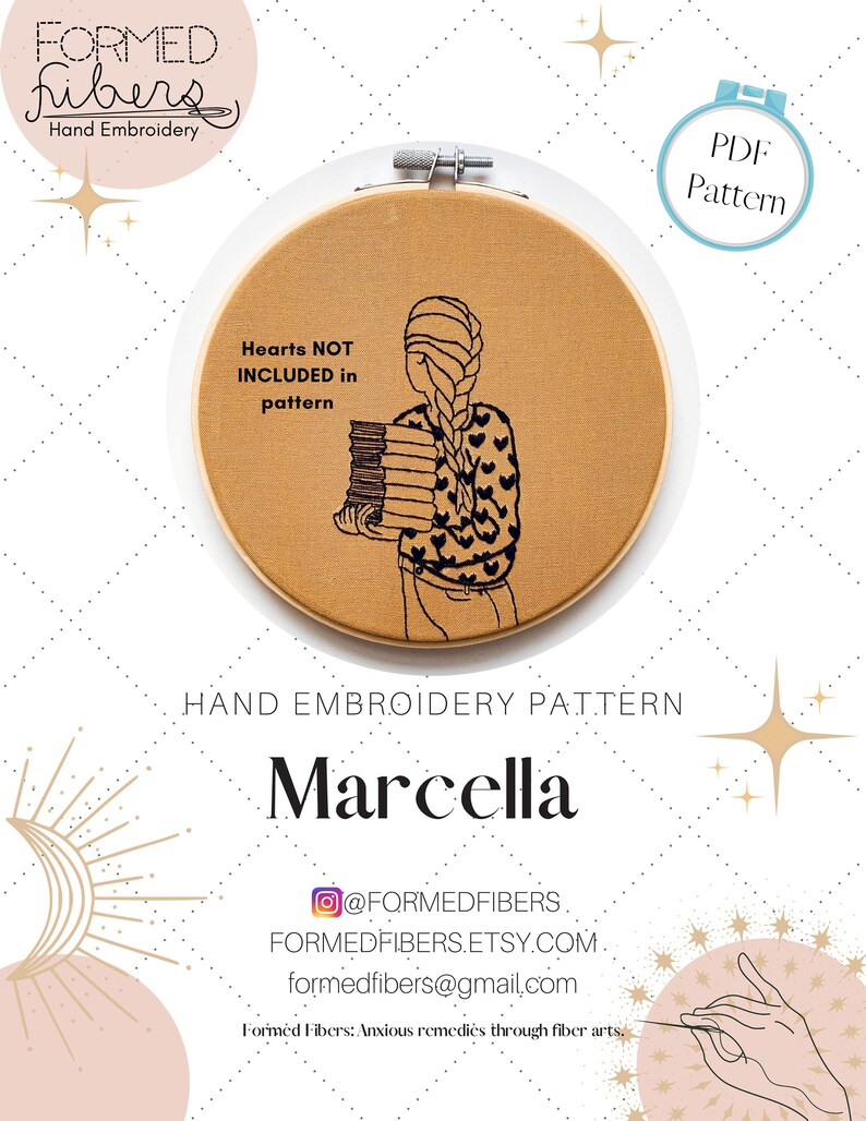 PDF Download Marcella with Books Hand Etsy