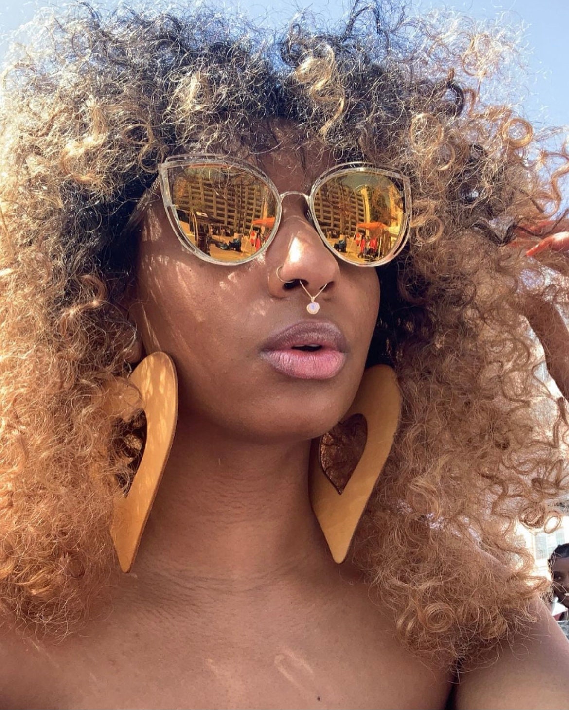 Rose quartz deals septum ring
