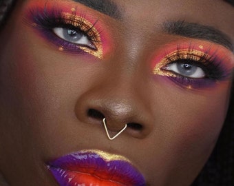 3 Faux septum rings, no piercing, nose ring, tragus, Helix, cartilage, clip on septum ring
