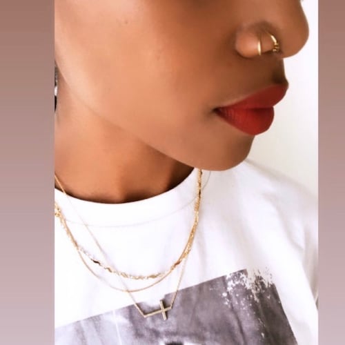 2 Nose Cuffs Nose Cuff Set Gold Nose Cuff Faux Nose Ring Etsy