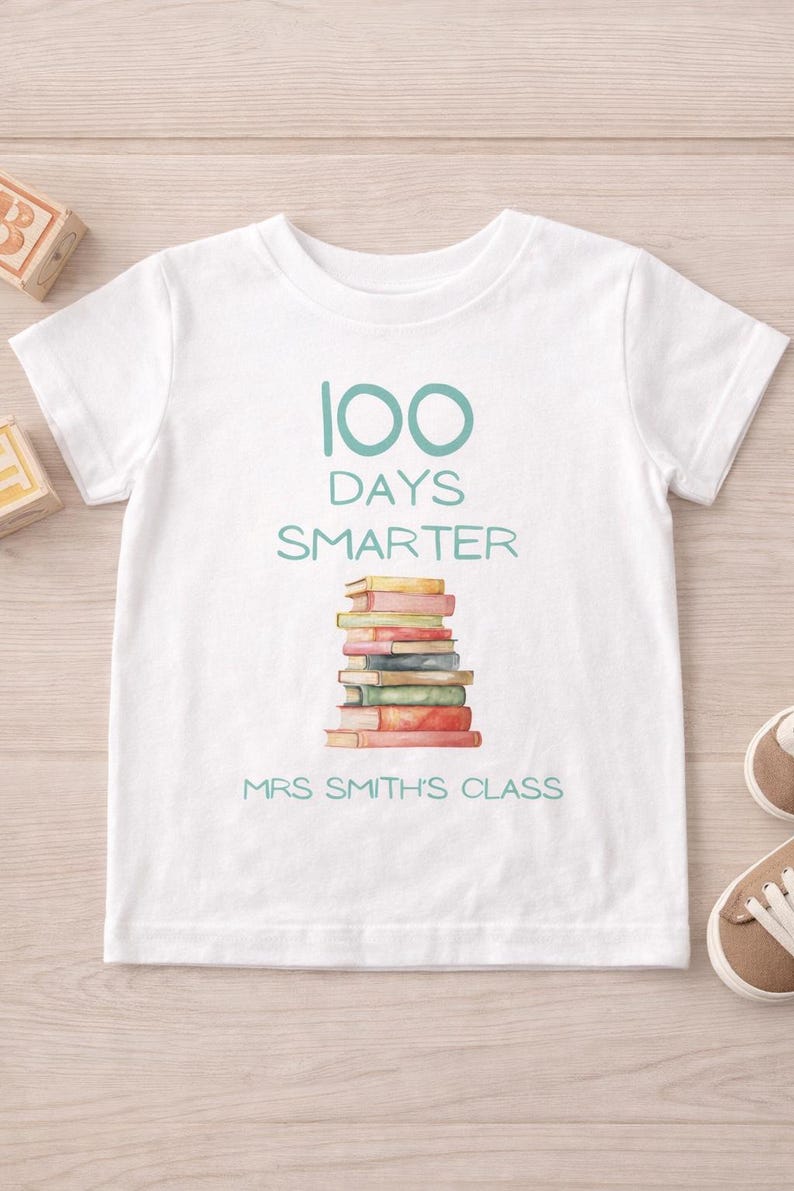 Editable 100 Days Smarter Kids Shirt | 100th Day of School Tee ...