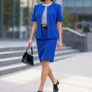 Cobalt Blue Pencil Skirt - Etsy Cobalt Blue Pencil Skirt - Etsy