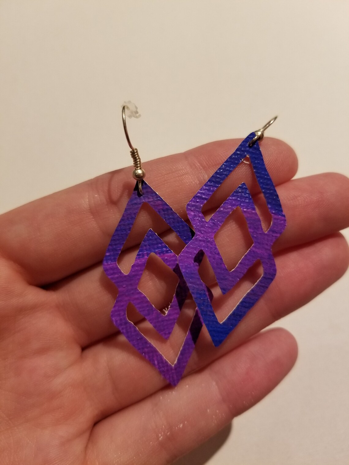 Handpainted Canvas Earrings Etsy