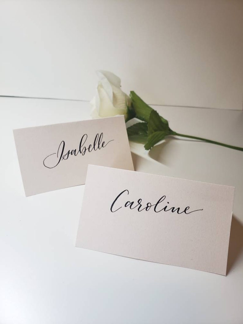 Calligraphy Place Cards Handwritten Place Cards Pink Etsy