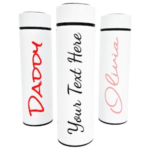 Personalized Stainless Steel Thermal Flask: Custom Engraved Travel Mug with Tea Strainer
