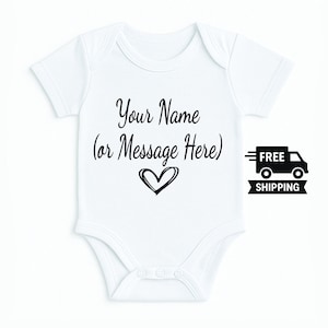 Chaleco de bebé personalizado: texto personalizado, body de algodón, regalo para recién nacido