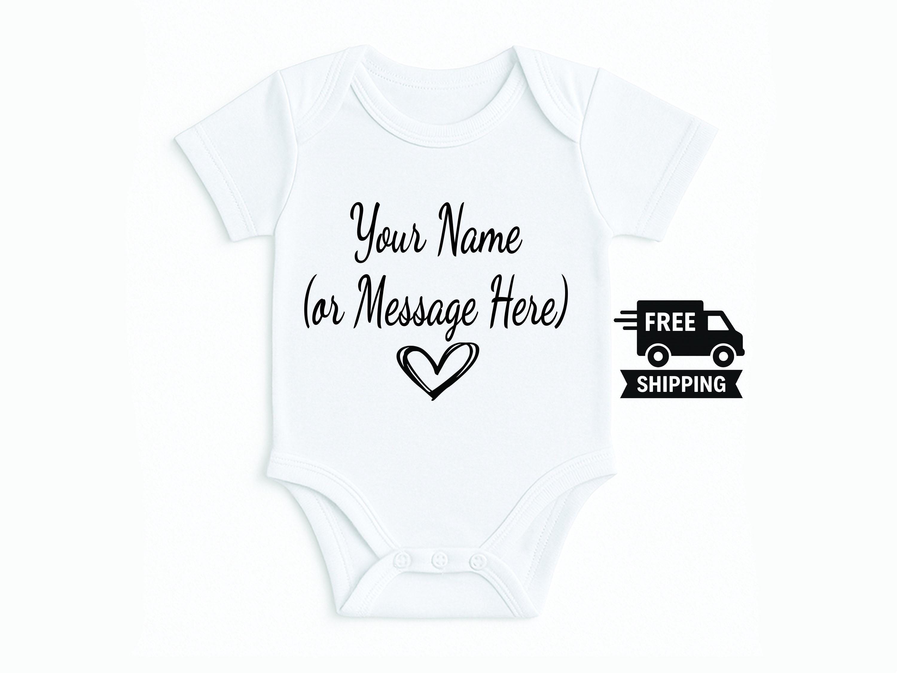 Gilet Bébé Manches Longues Brodé Personnalisable - Message Texte à Choisir, Neuf Sans étiquette, Fabrication UK