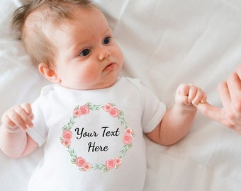 Gepersonaliseerde Baby Vest Korte Mouw Wit 100% Katoen Tekst toevoegen Babyshower Peuter Pasgeboren Cadeau Verjaardag Liefde Geslacht onthullen Snelle verzending UK