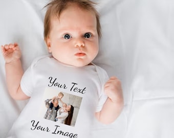 Personalised Baby Vest Short Sleeve White 100% Cotton Add Text Babyshower Toddler Newborn Gift Birthday Love Gender Reveal Fast Shipping UK