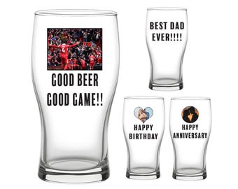 Personalized Pint Glass | Custom Image & Text, Birthday Gift