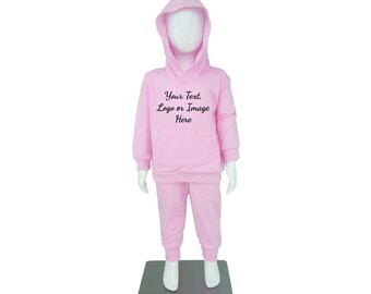 Personalized Pink Kids Tracksuit Customizable for Ages 1-6 Toddler Loungewear Custom Name Activewear Your Image Logo Birthday Gift Occasion