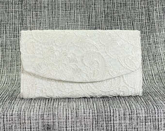 Off white Bridal Clutch Bag, Bridal clutch, Bridesmaid Clutch, Wedding Purse, Bridesmaid Gift, Fold over Clutch Bag, Foldover Clutch