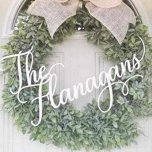 Name for door wreath • Laser cut name • Name for door hanger • Farmhouse wall decor •  Farmhouse decoration • WREATH is NOT INCLUDED •