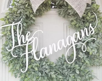 Name for door wreath • Laser cut name • Name for door hanger • Farmhouse wall decor •  Farmhouse decoration • WREATH is NOT INCLUDED •