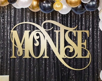 Personalized signage for backdrop, decorative wood name for sweet sixteen, name decoration for quinceanera, wood name for backdrop