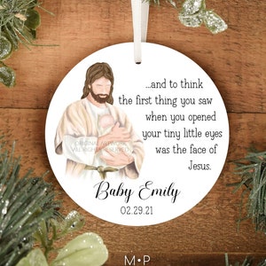 Miscarriage memorial ornament, Jesus holding baby ornament, Baby angel ornament, Baby loss sympathy gift, Stillborn memorial gift.
